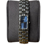 Fendi Navy Blue Rectangular Silver Link Dial