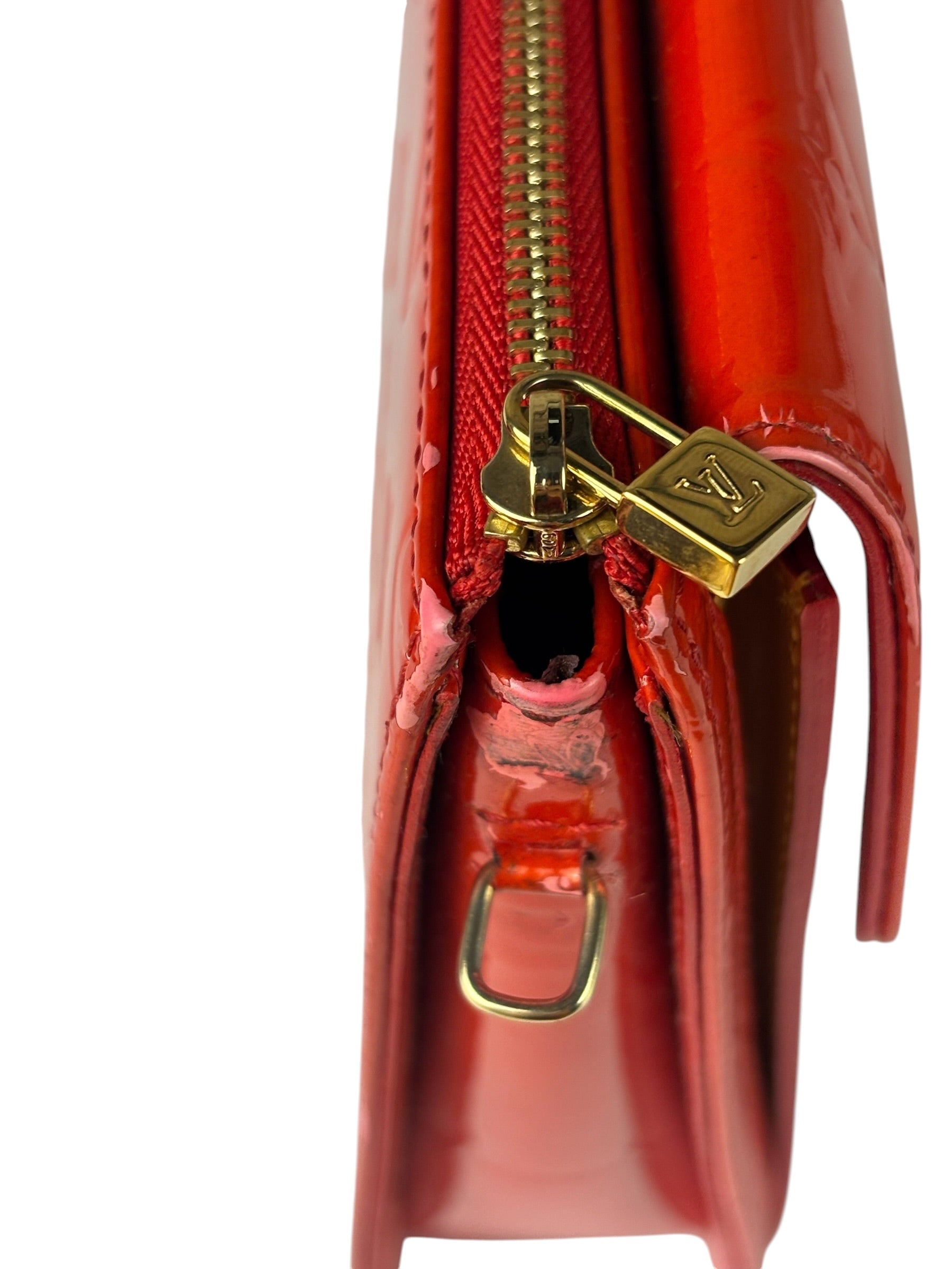 Louis Vuitton Red Vernis Mott Shoulder Bag