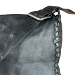 Bottega Veneta Black Intrecciato Leather Flap Messenger Bag