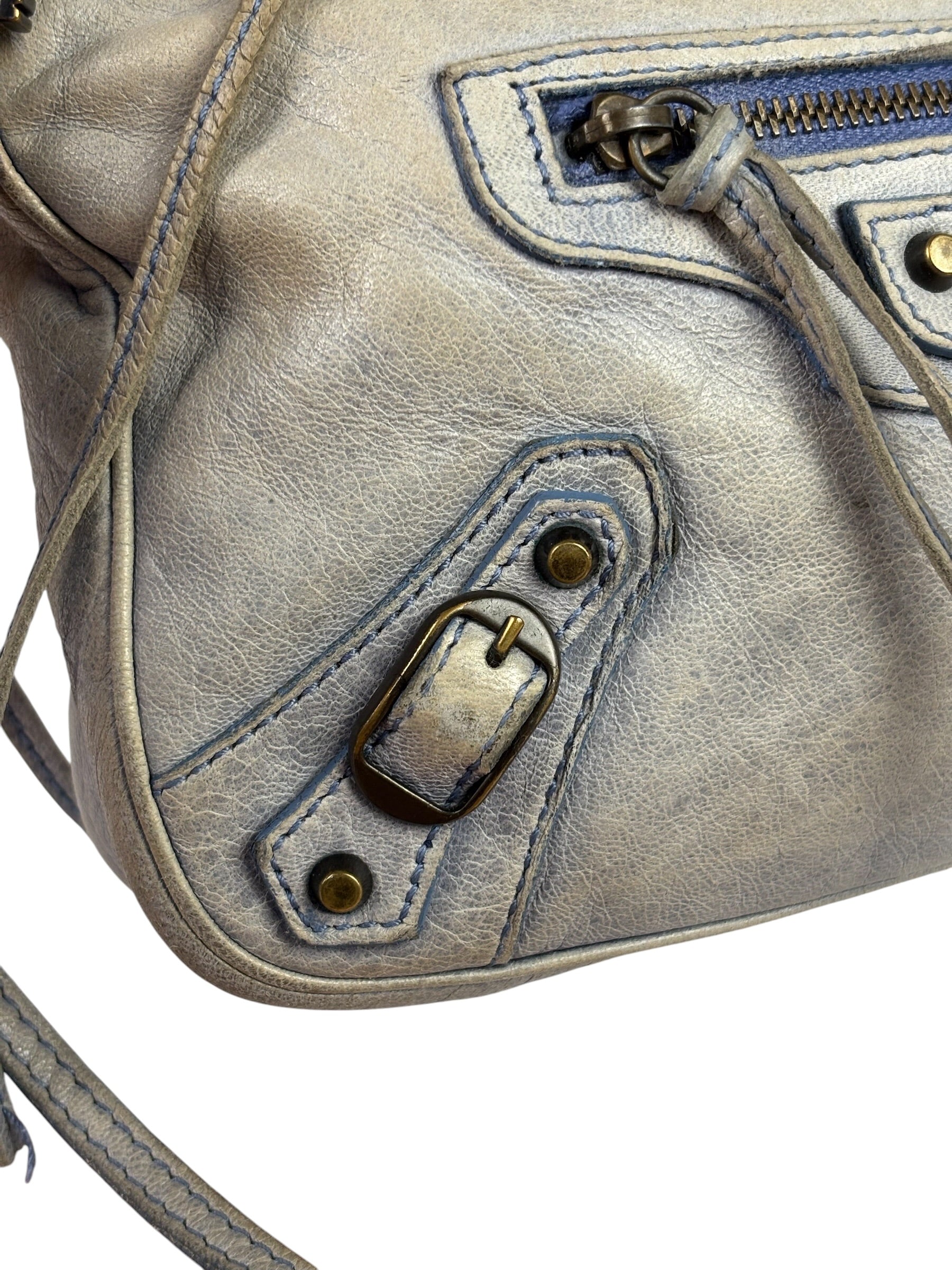 Balenciaga Light Blue Lambskin Le City Hip Pochette