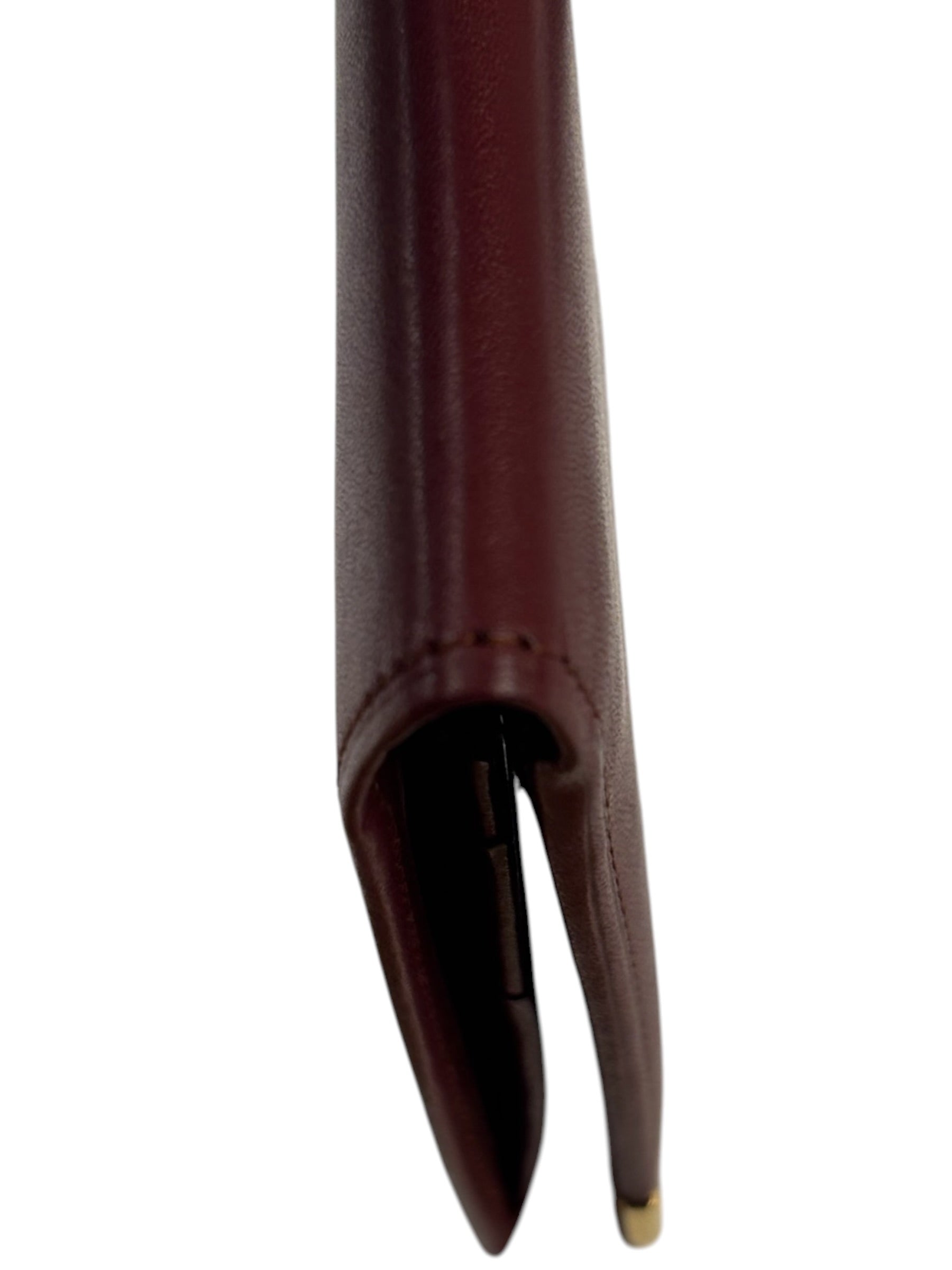 Cartier Vintage Burgundy Leather Bordeaux Bi-Fold Long Wallet