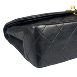 Chanel Black Leather Jumboo Double Flap Shoulder Bag