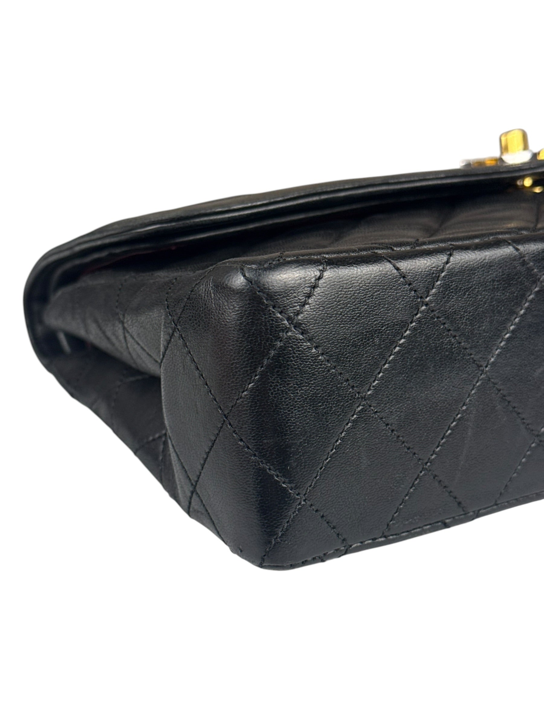 Chanel Black Leather Jumboo Double Flap Shoulder Bag