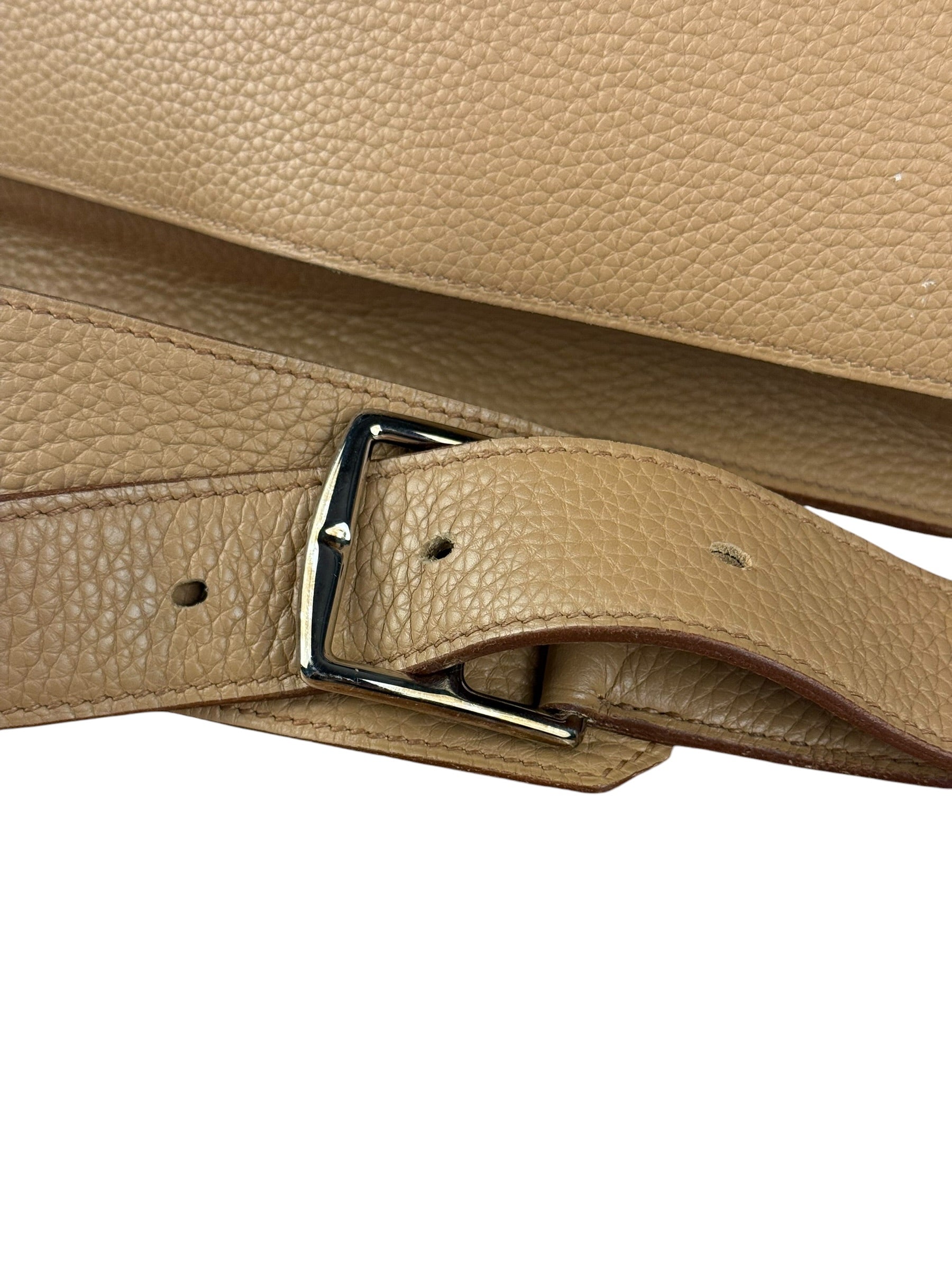 Hermes Jypsiere Tan Clemence Leather Shoulder Bag 2008