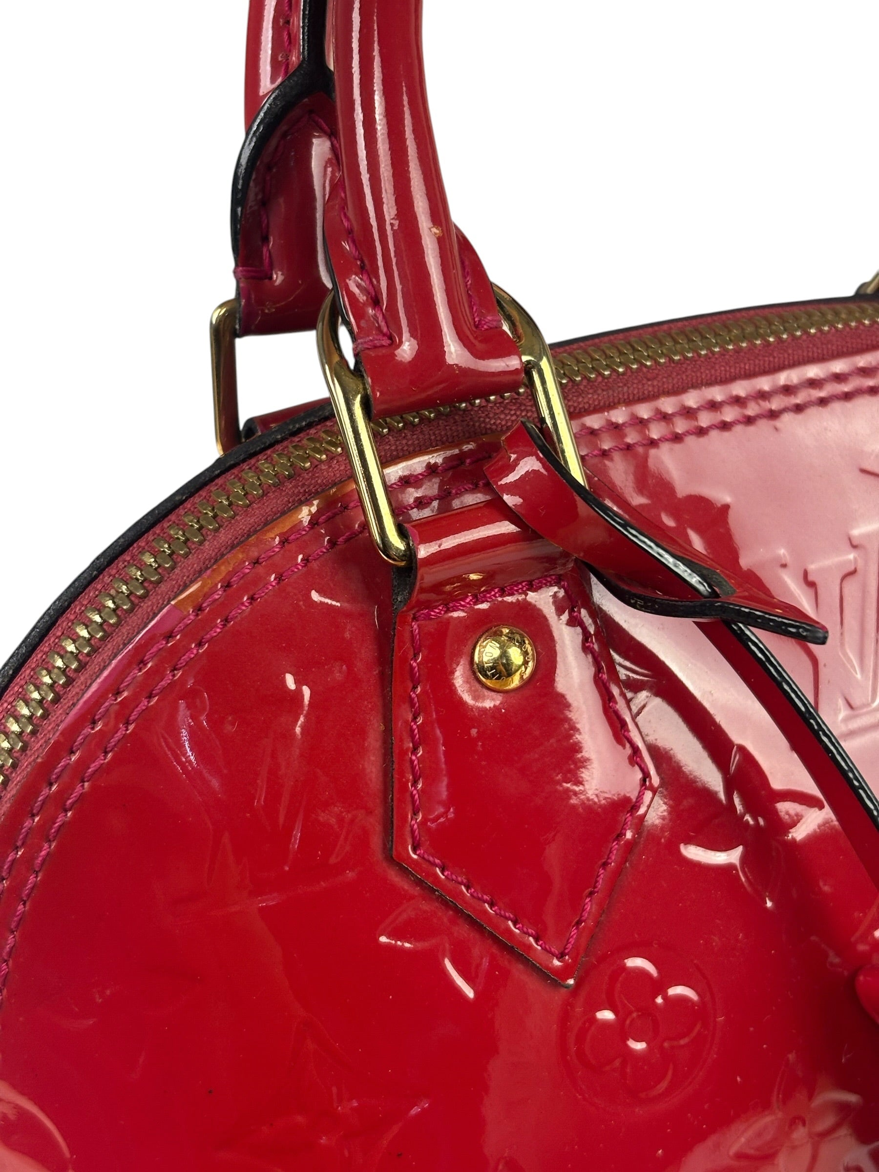 Louis Vuitton Red Vernis Alma BB Handbag