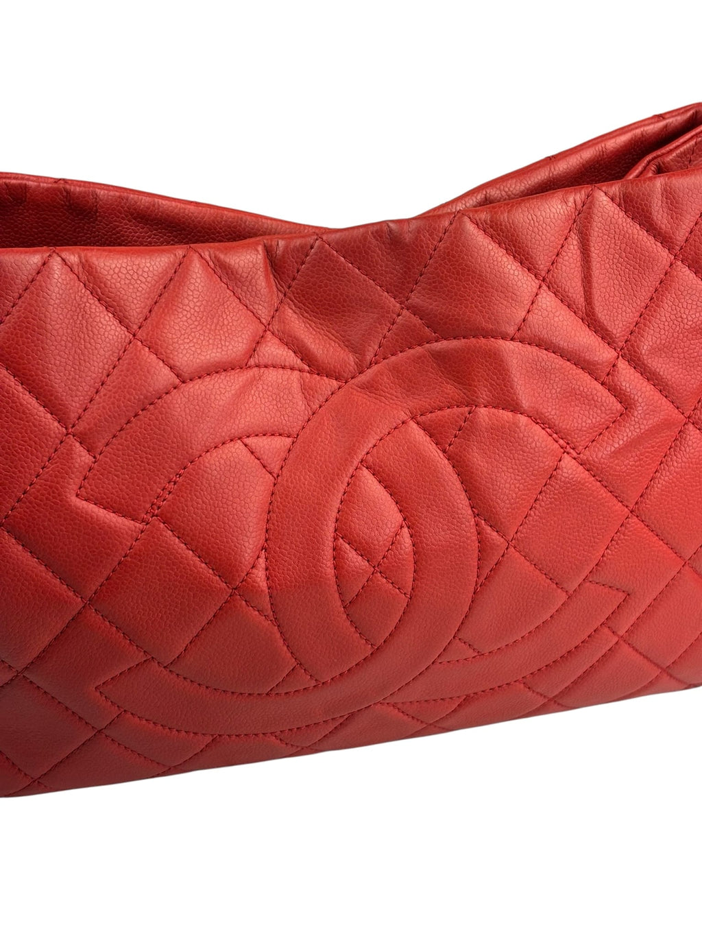 Chanel Red Caviar Leather Zip Out Tote Bag 2011