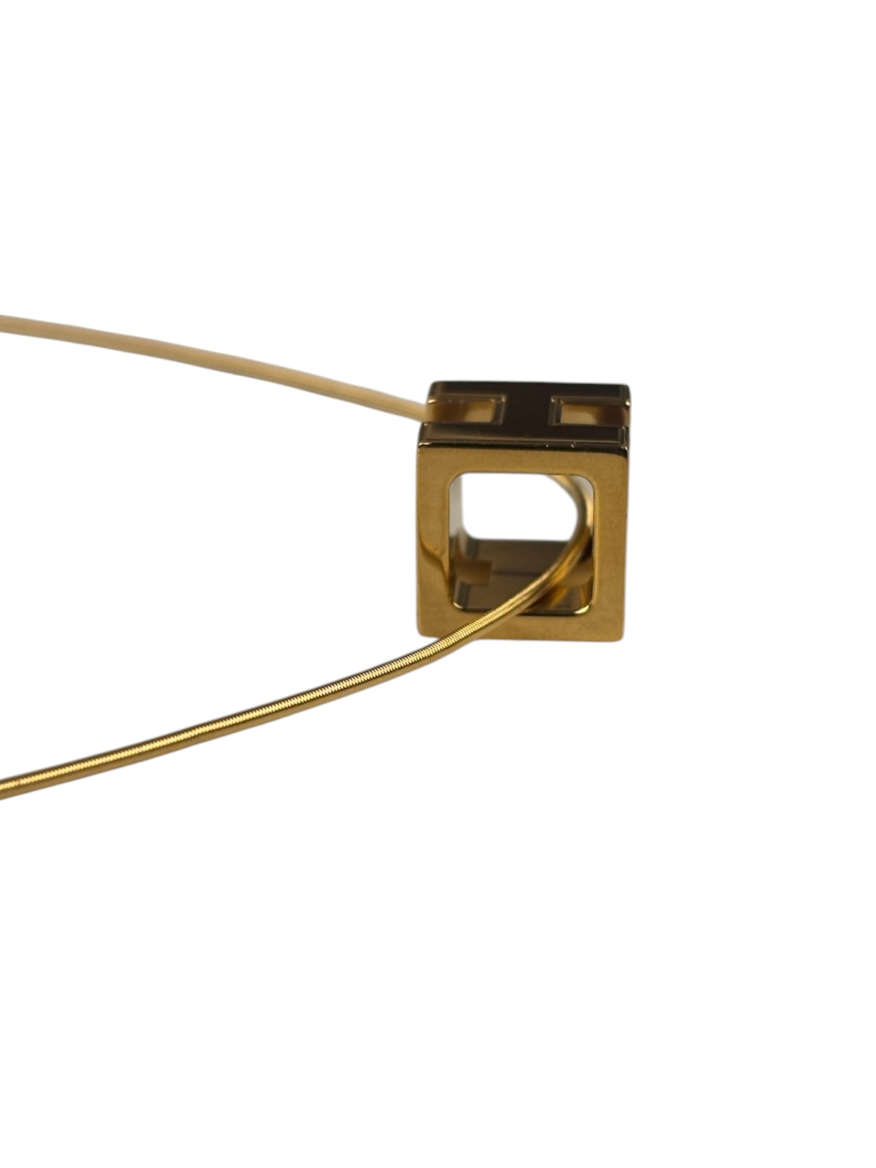 Hermes Cage d'H Gold Plated Pendant Necklace
