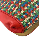 Fendi Colorblock Leather Woven Shoulder Bag