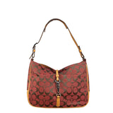Coach Multicolor Leather Trim Signature Canvas Shoulder Bag