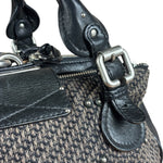Chloe Black Tweed Leather Paddington Shoulder Bag