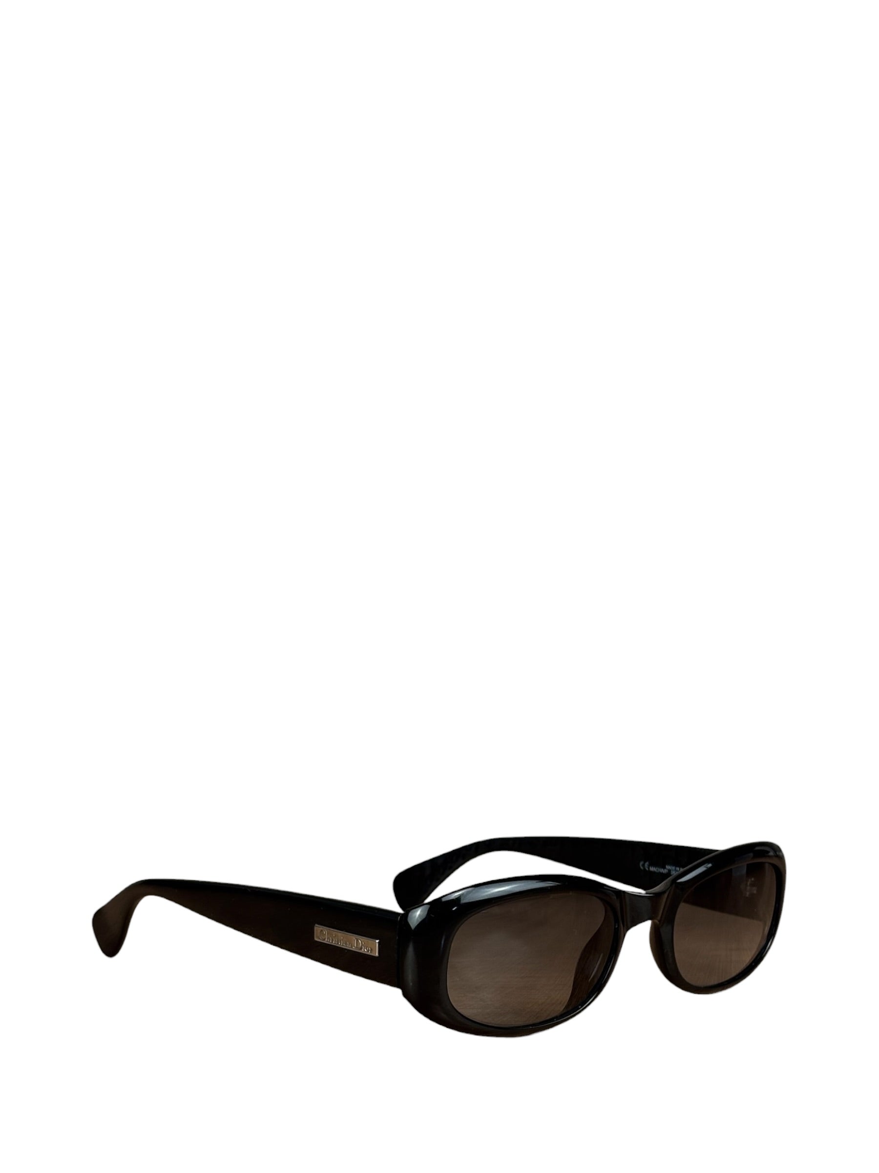 Christian Dior Vintage Black Oval Frame Sunglasses