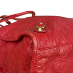 Balenciaga Red Leather Moto City Shoulder Bag Medium