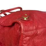 Balenciaga Red Leather Moto City Shoulder Bag Medium