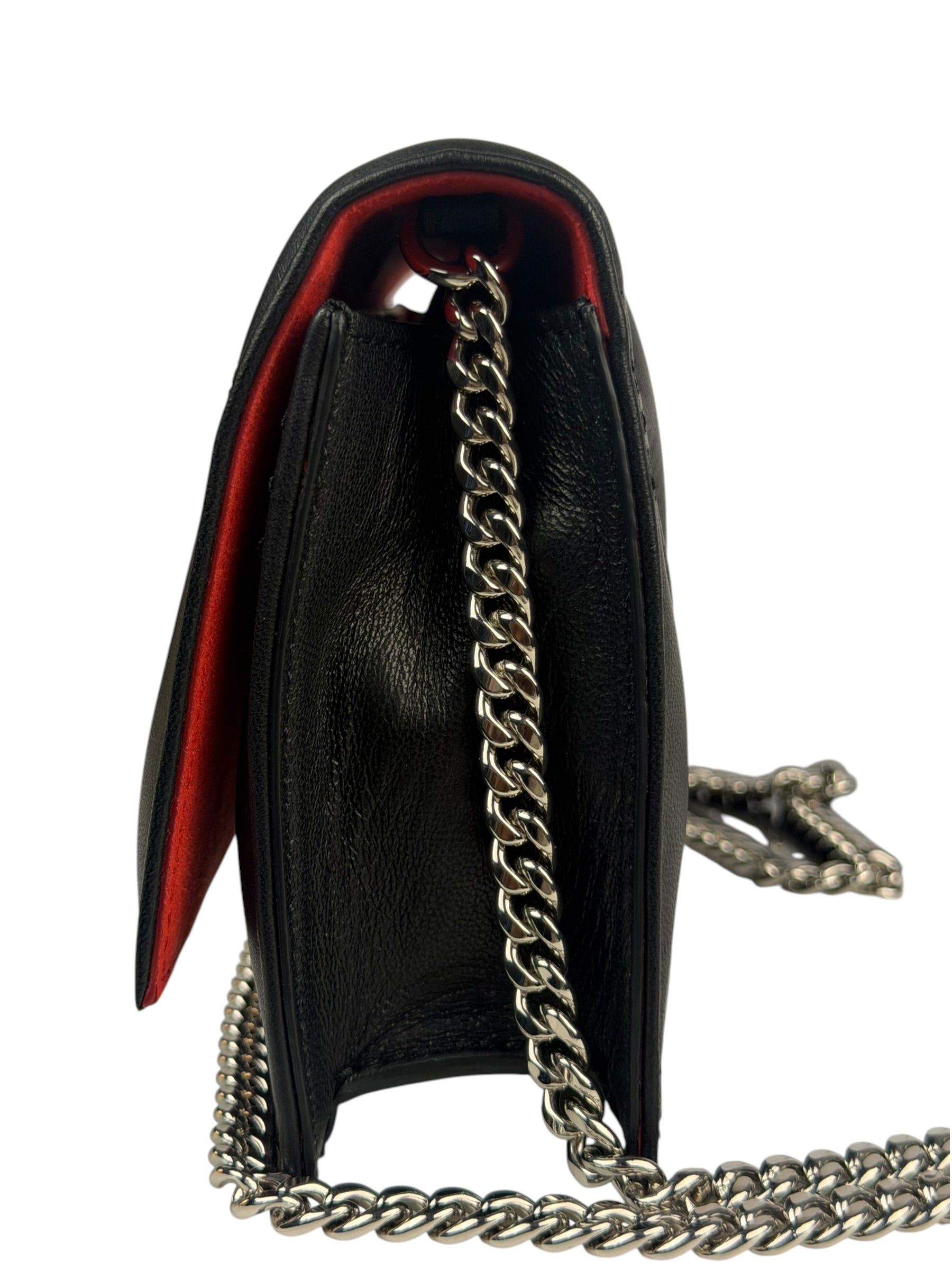 Alexander McQueen Black Leather Medium Skull Shoulder Bag