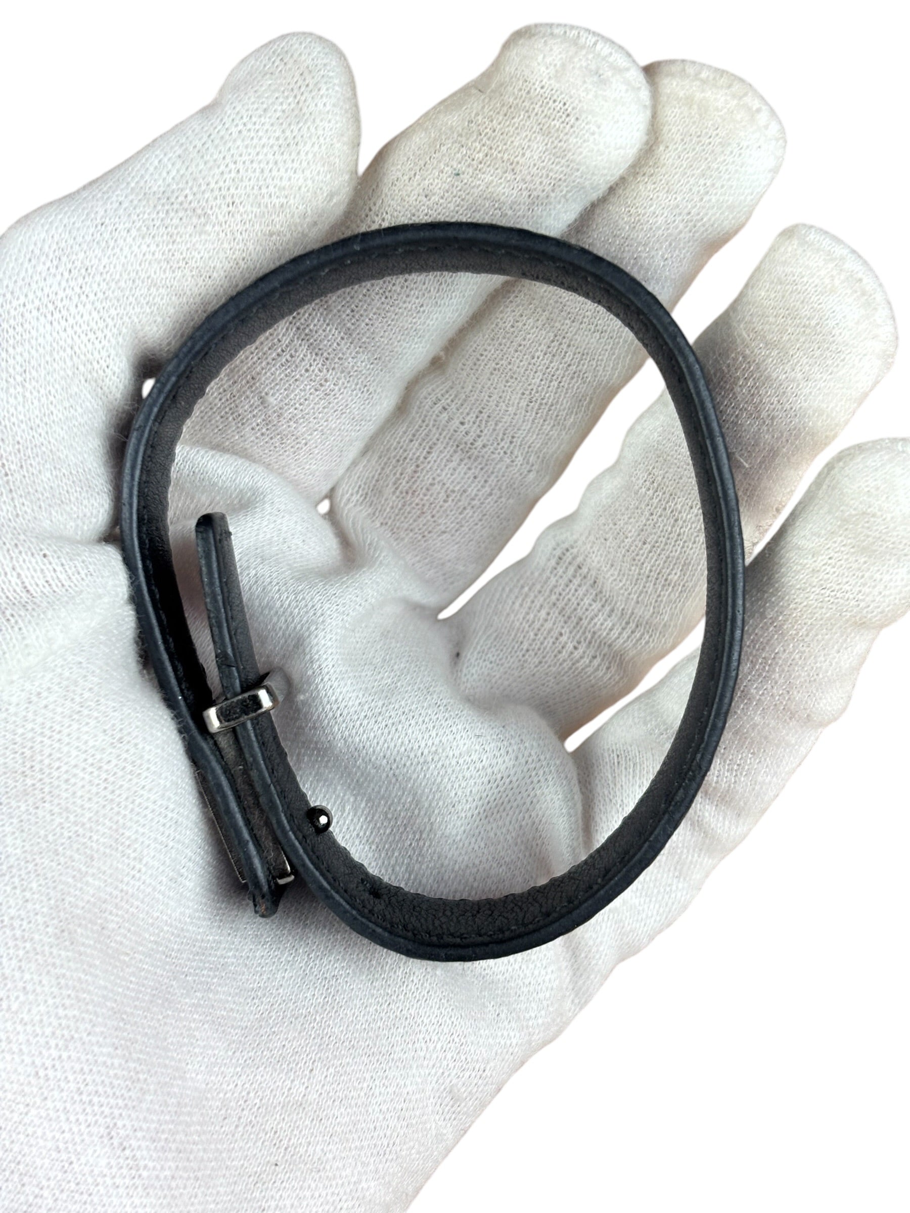 Louis Vuitton Dark Gray Leather Slim Bracelet