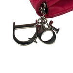 Christian Dior Pink Quilted Lambskin Lady Dior Wallet On Chain