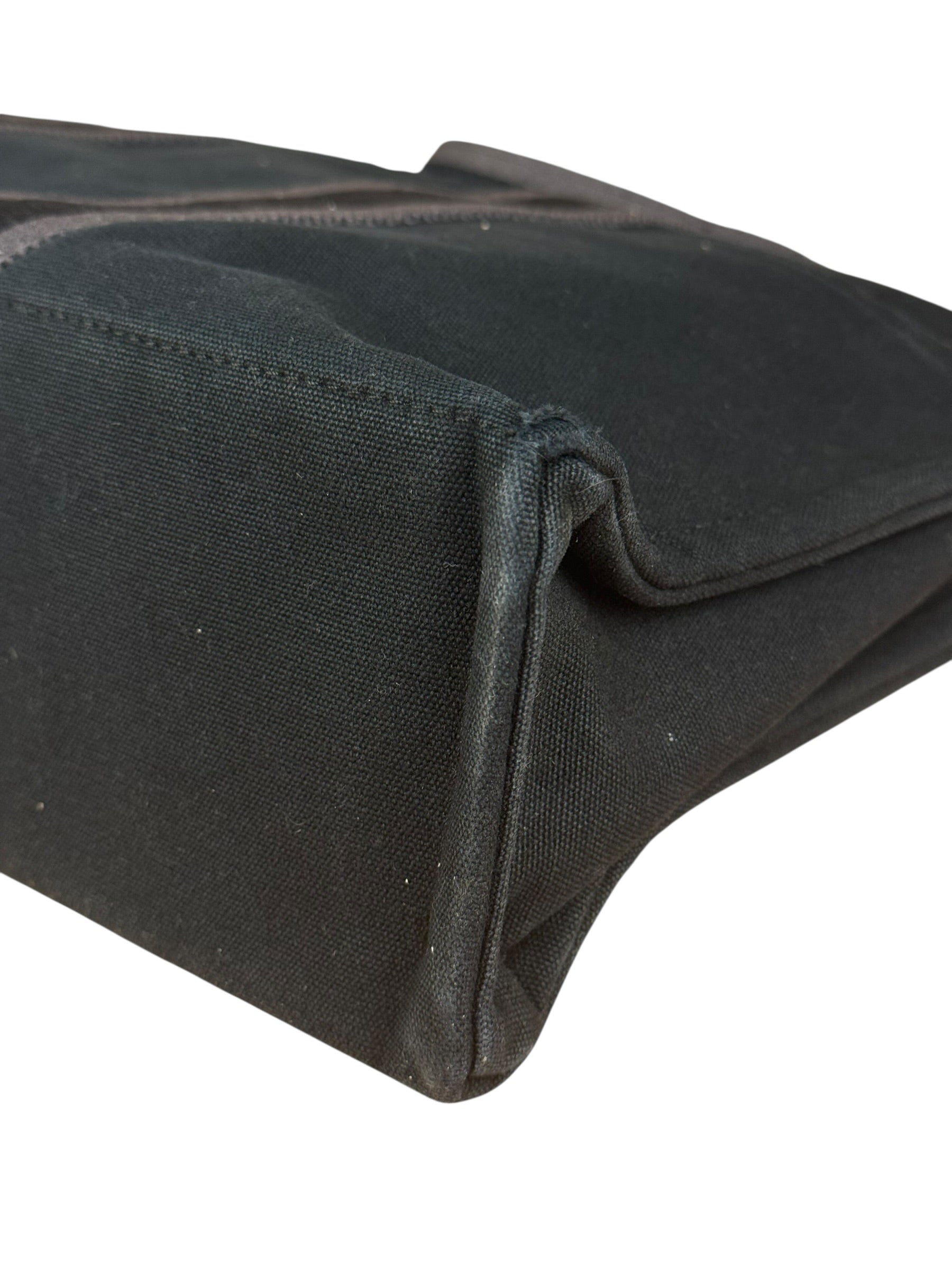 Hermes Fourre-Tout MM Canvas Black Tote