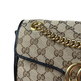 Gucci Beige/Black GG Marmont Shoulder Bag