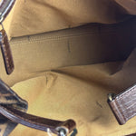 Fendi Vintage Brown Leather Trim Zucca De Jour Media Tote