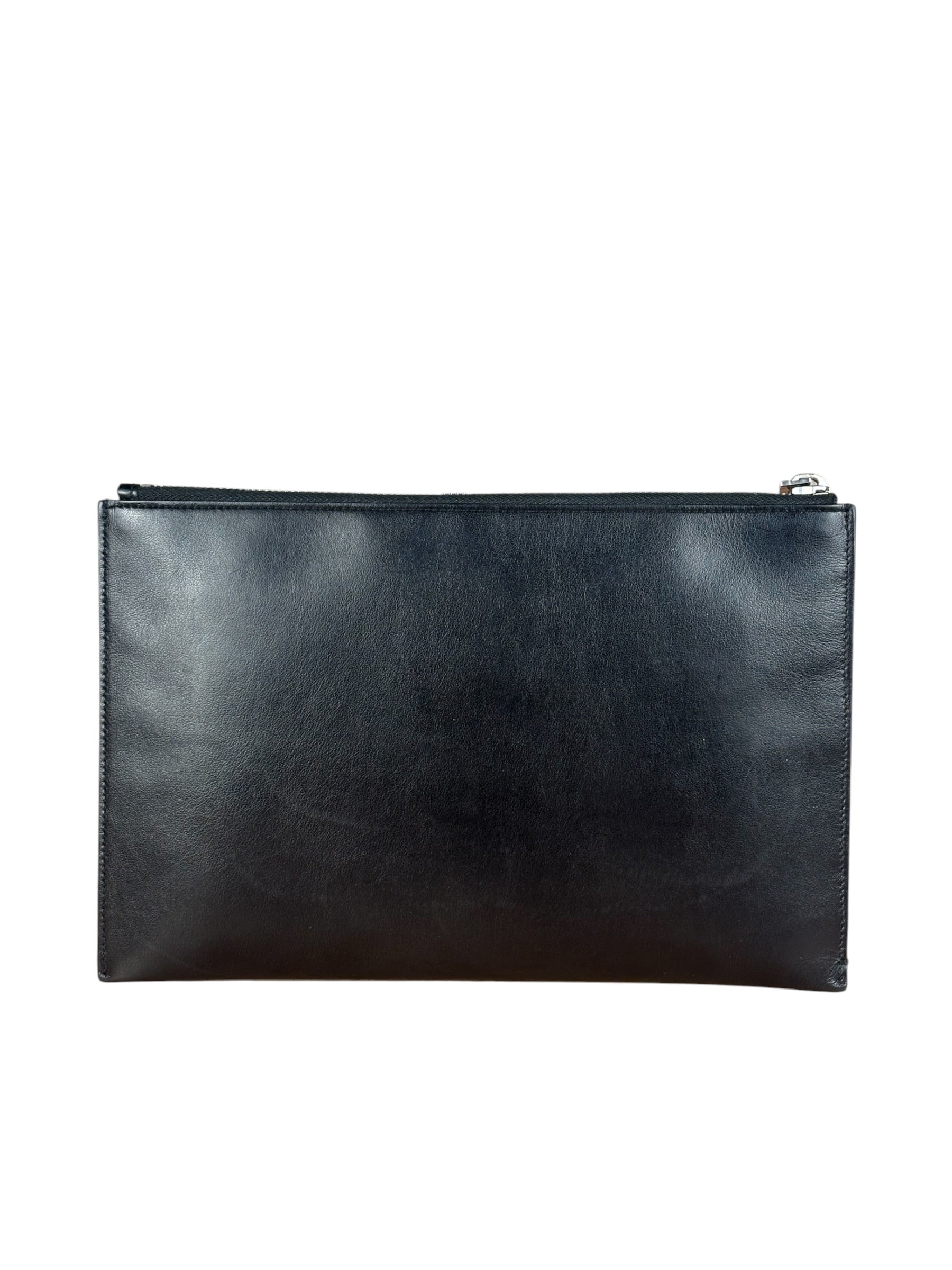Saint Laurent Black Leather Patchwork Pouch
