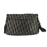 Christian Dior Vintage Black Leather Trim Trotter Crossbody Bag