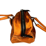 Prada Orange Satin Double Pocket Satchel Shoulder Bag