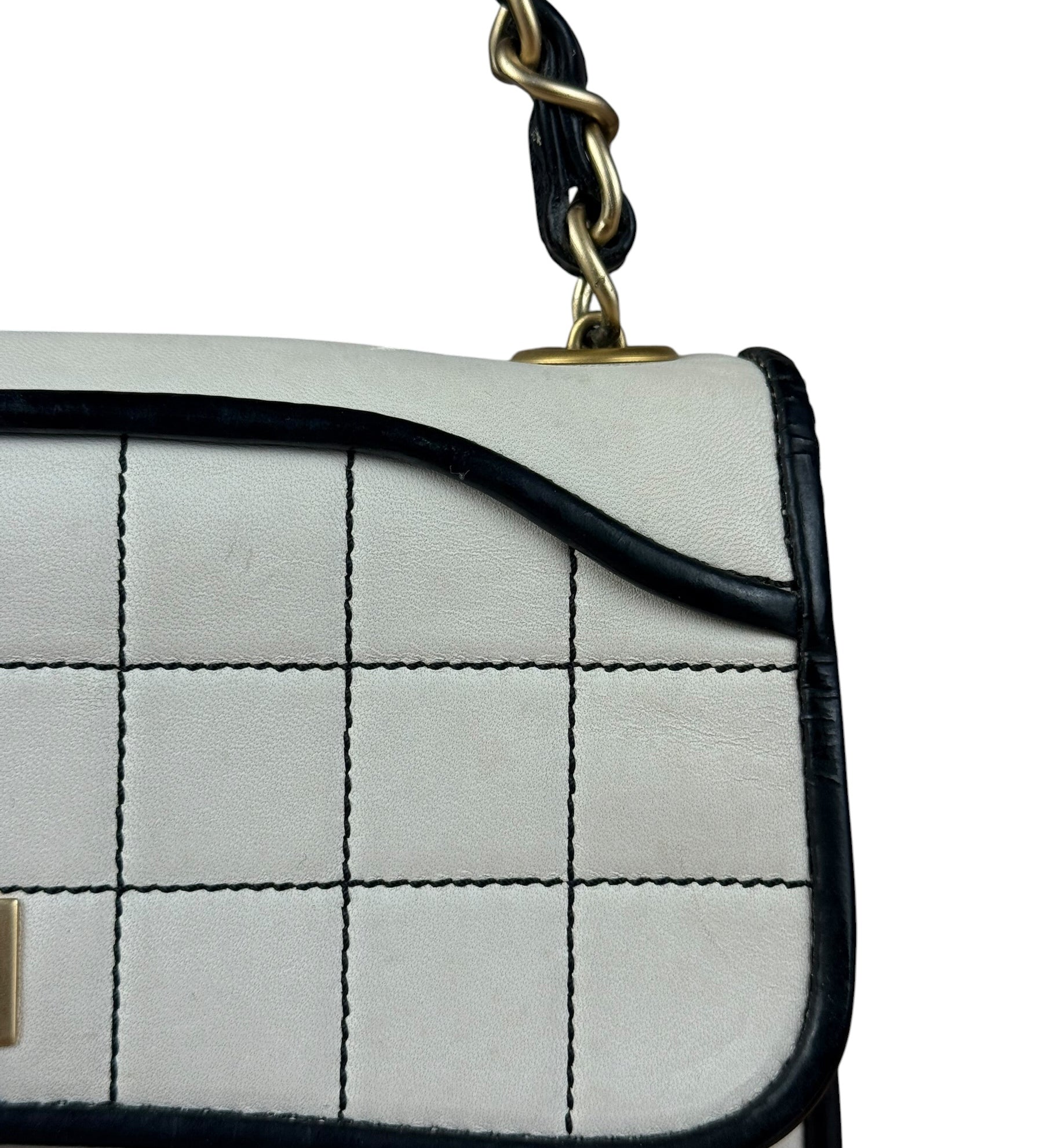 Chanel Beige Lambskin Chocolate Bar Mademoiselle Flap 2001