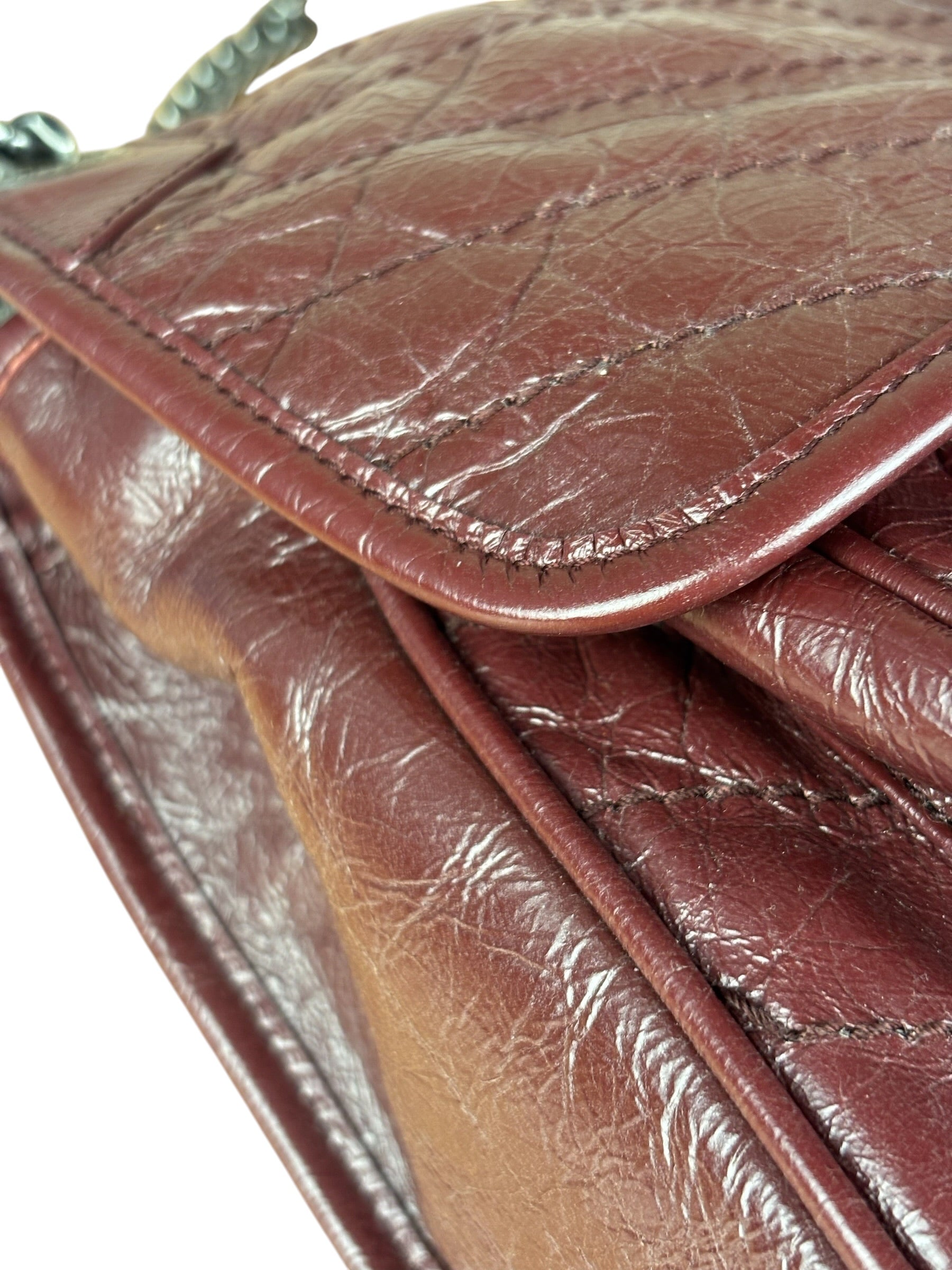 YSL Maroon Leather M Niki Shoulder Bag