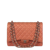 Chanel Pink Quilted Lambskin Classic Large Double Flap Bag 2012
