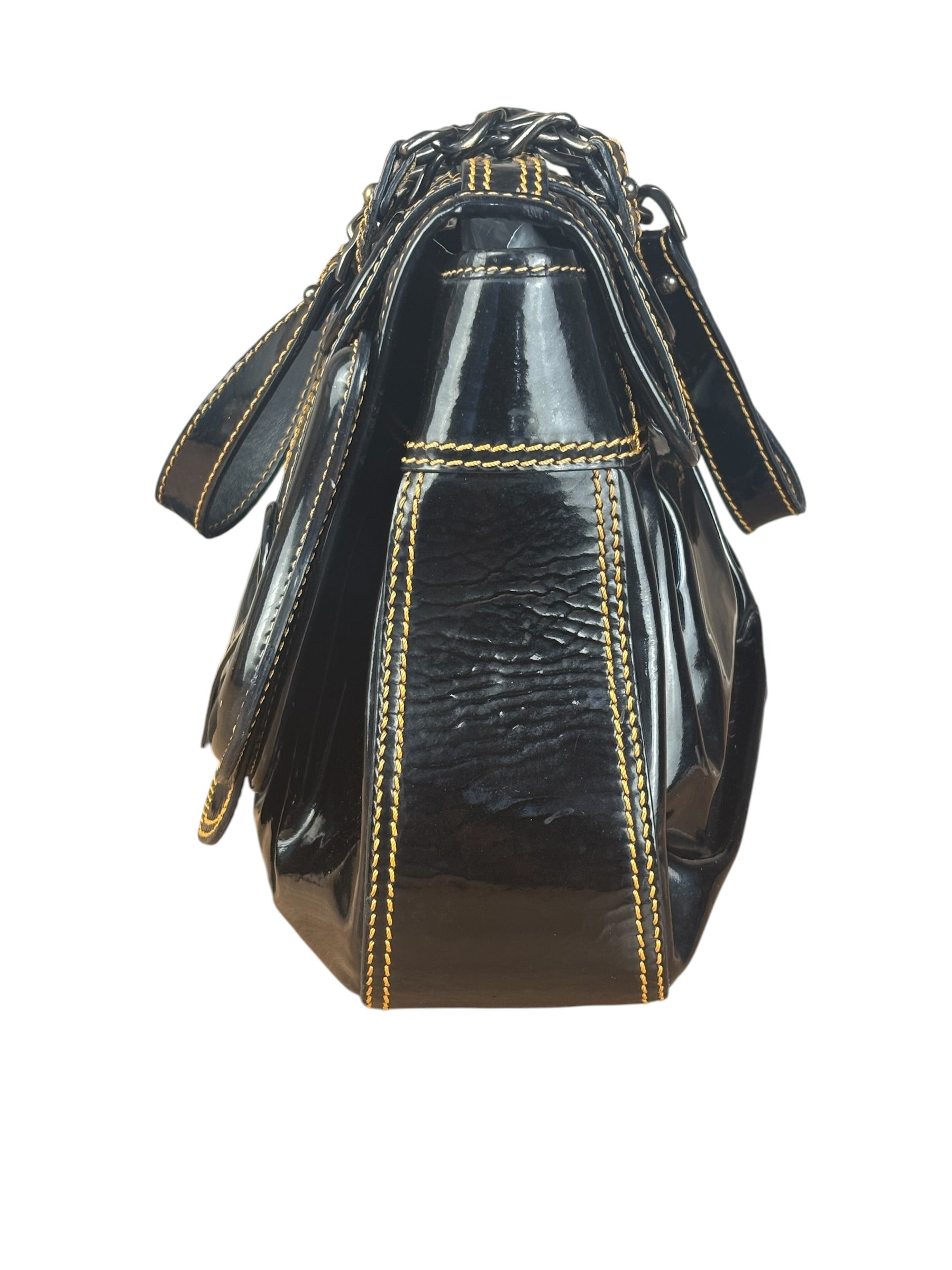 Fendi Black Patent Leather Shoulder Bag B