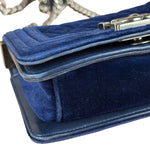 Chanel Blue Velvet Quilted Mini Boy Bag 2012