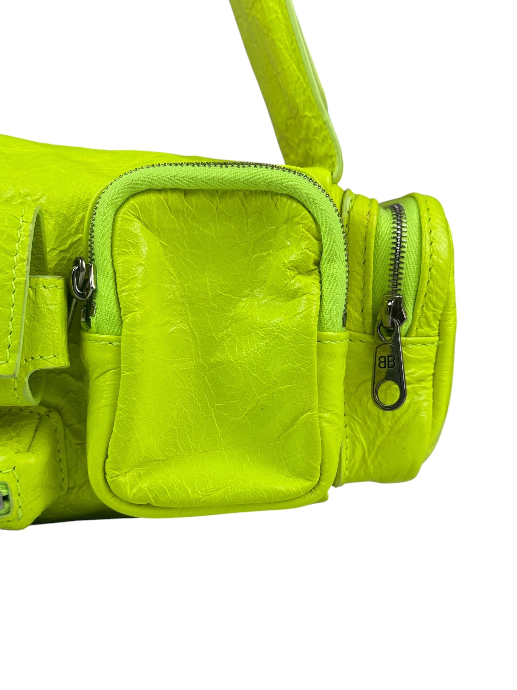 Balenciaga Fluo Yellow Leather Super Busy XS Sling Bag