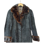 Vintage Black Collar Mink Fur Trim Jacket