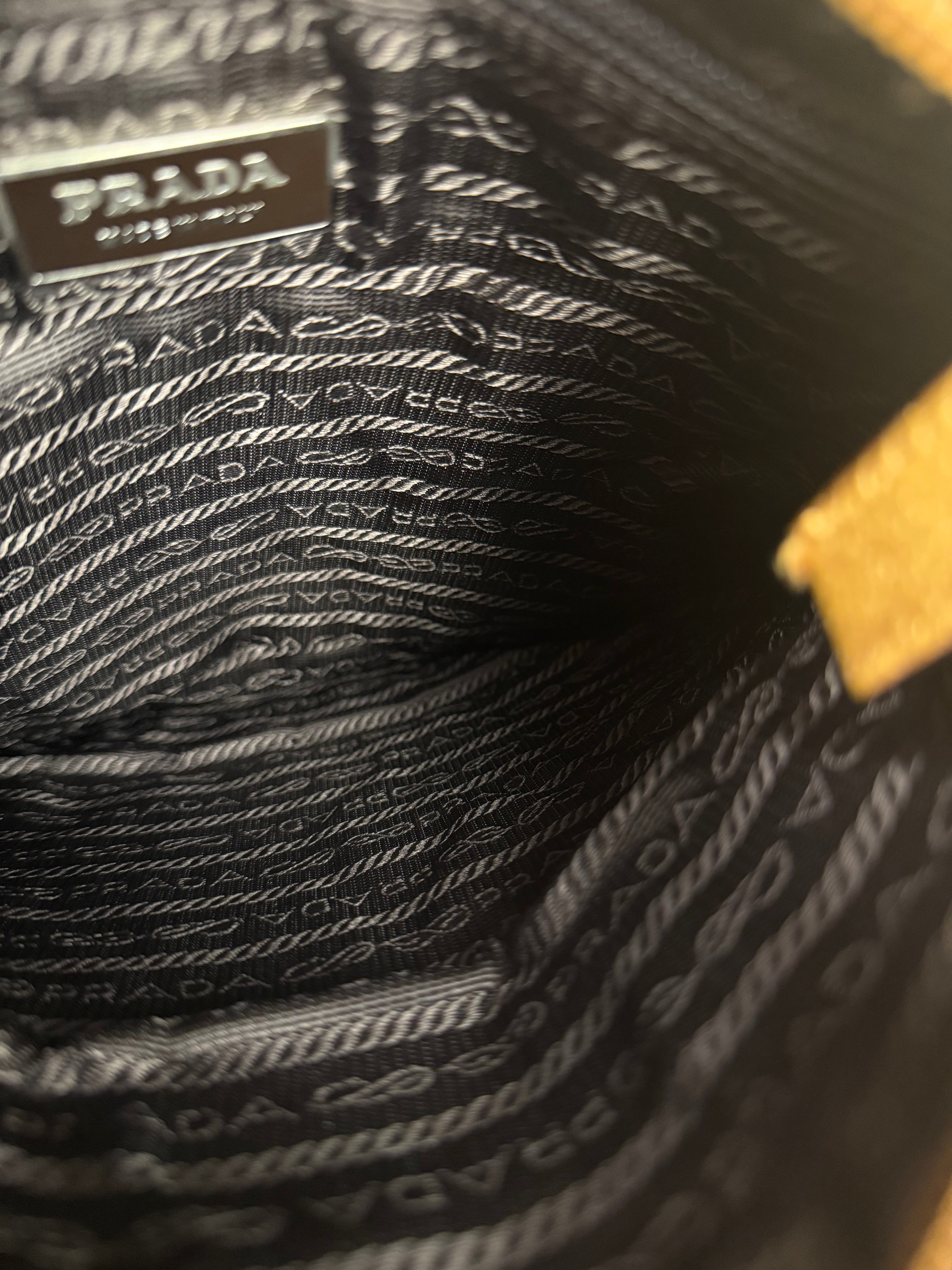Prada Vintage Brown/Black Woven Tweed Trim Tote Handbag