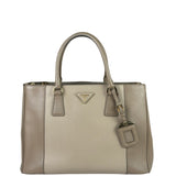 Prada Beige Saffiano Leather Galleria Large Shoulder Bag