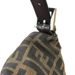 Fendi Brown Leather Trim Baguette