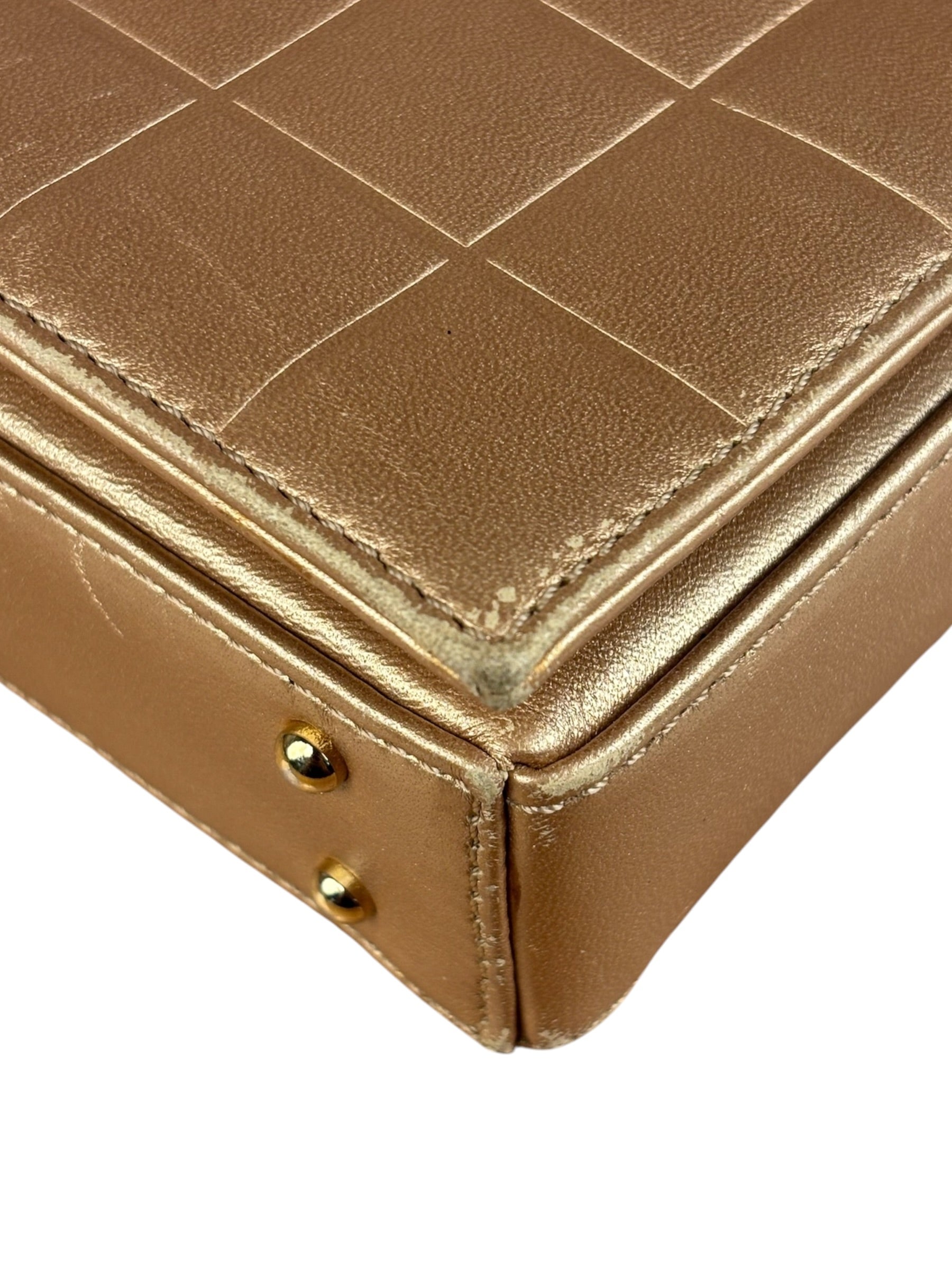 Chanel Gold Calfskin Chocolate Bar Shoulder Bag 2002