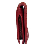 Bottega Veneta Red Leather Nappa Intercciato French Compact Wallet