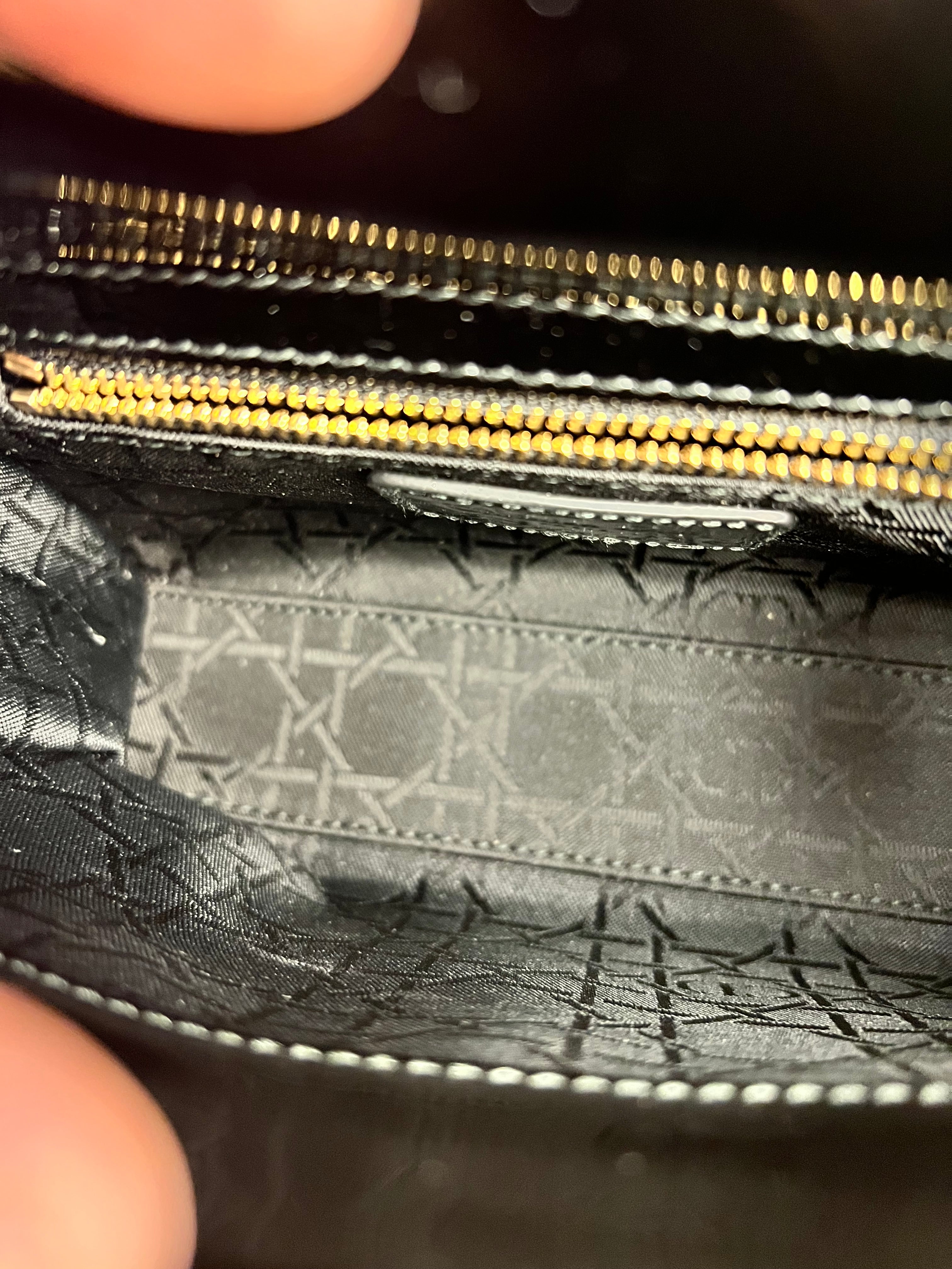 Dior Patent Cannage Mini Lady Dior Black