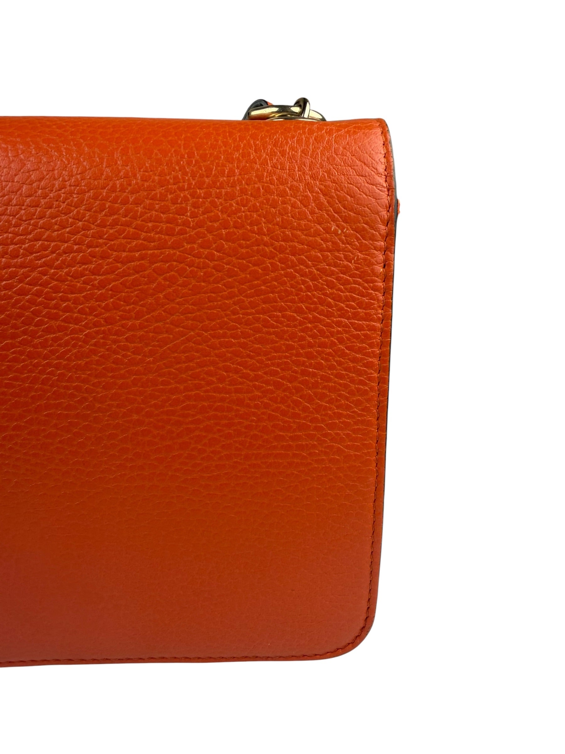 Gucci Orange Leather Small Dollar Interlocking G Shoulder Bag
