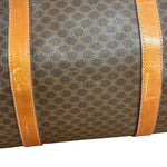 Celine Brown Leather Canvas Macadam Travel Handbag