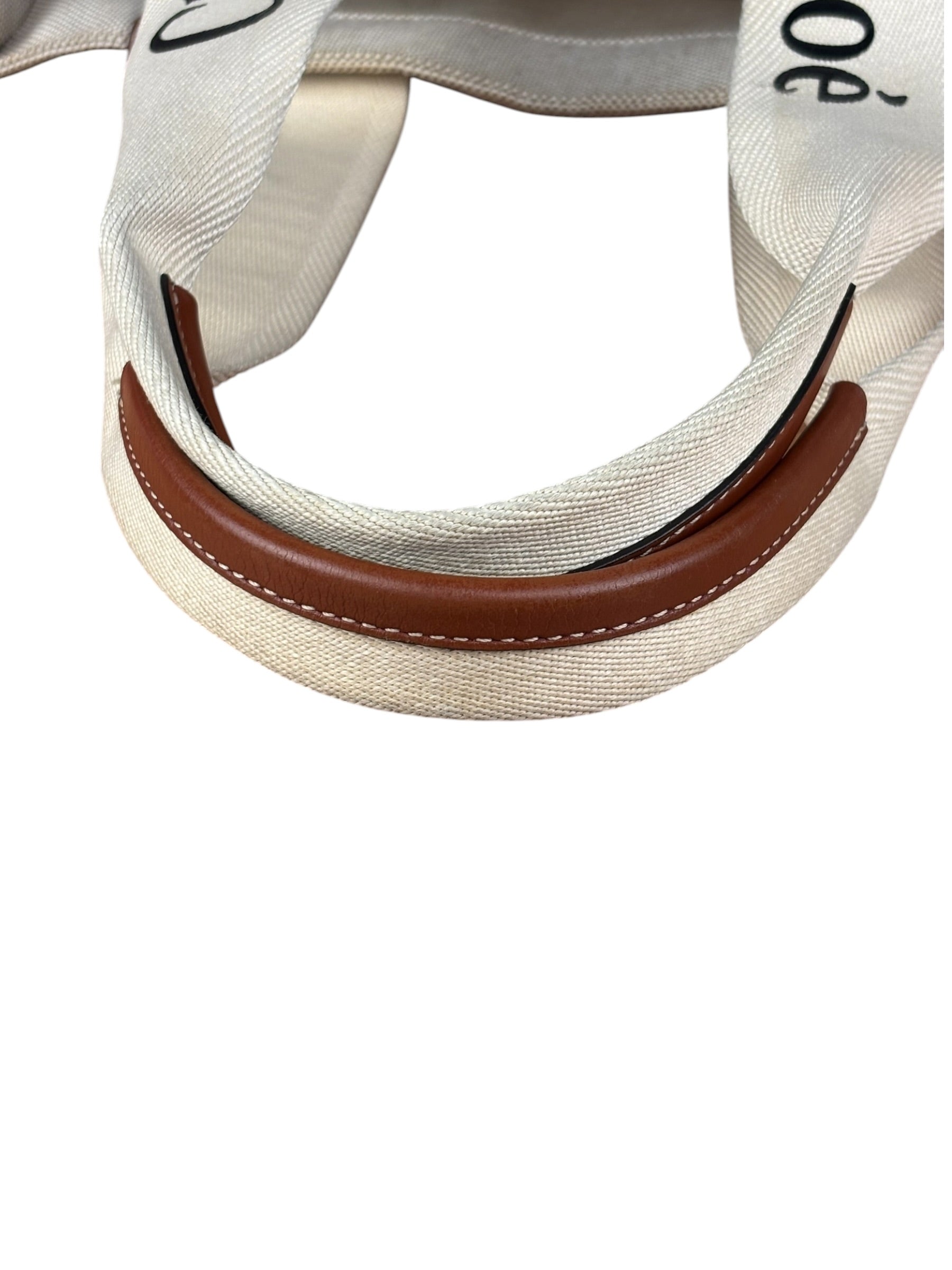 Chloe Leather Trim Woody Medium Tote Bag