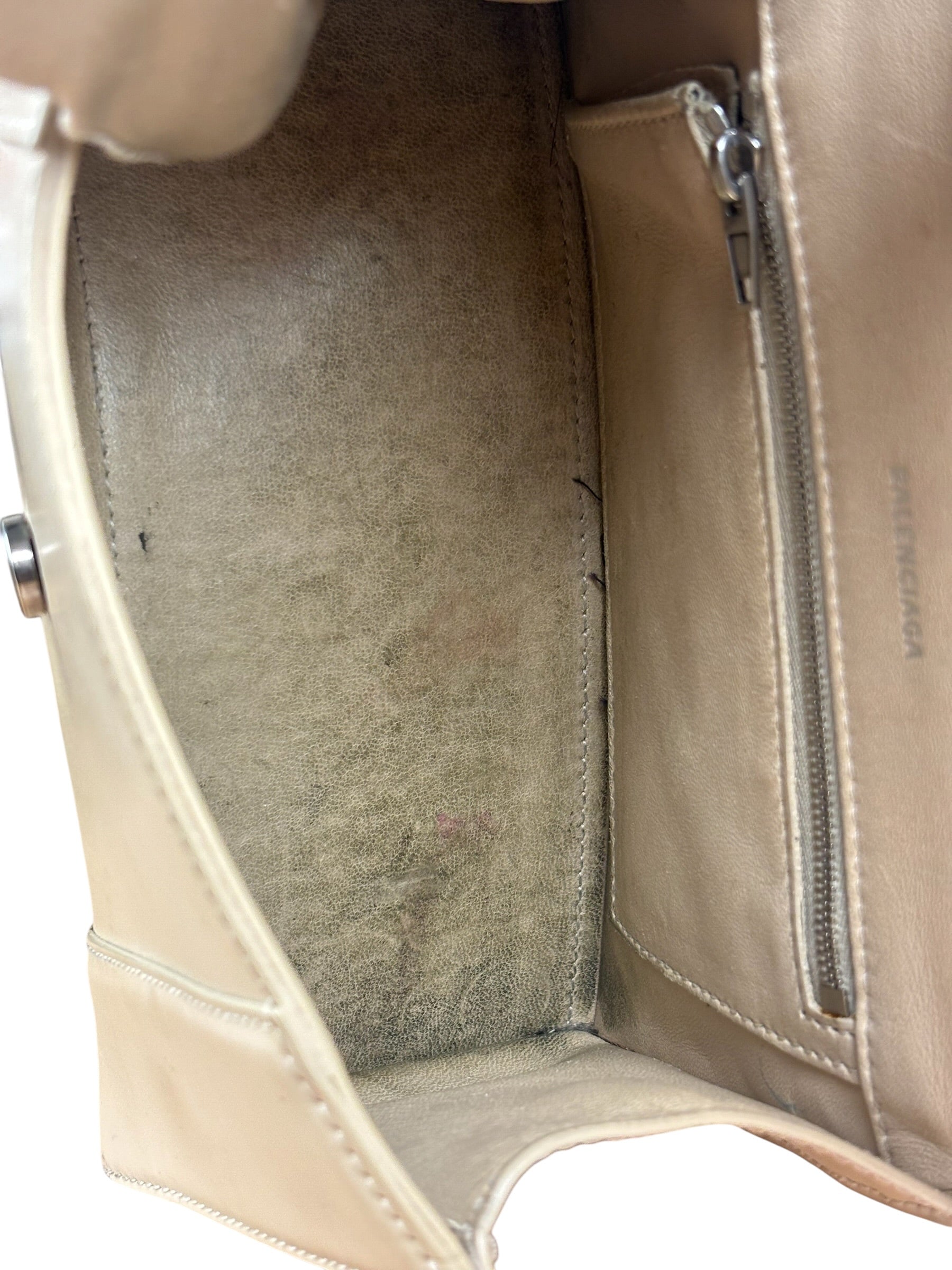 Balenciaga Beige Hourglass Top Handle Bag