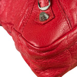 Balenciaga Red Leather Motocross City Two-Way Bag