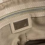 Fendi Grey Leather Trim Zucca Baguette