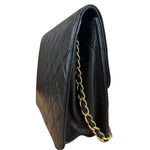 Chanel Black Diamond Stitch Lambskin Square Flap 1988