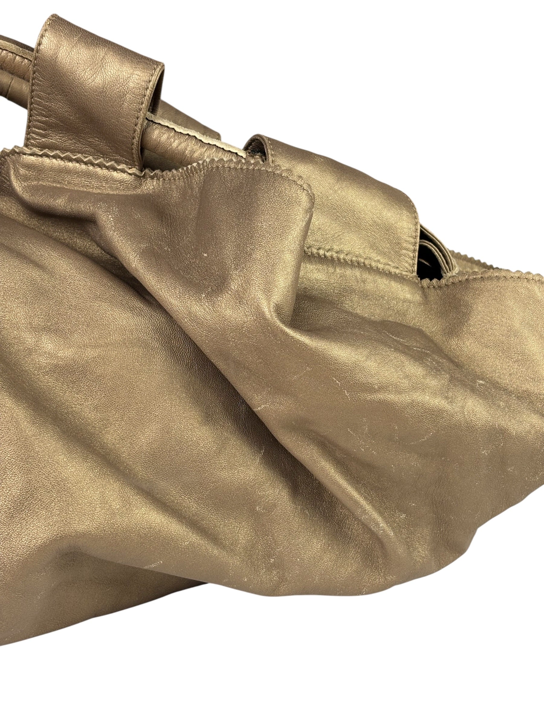 Loewe Metallic Gold Leather Nappa Aire Handbag