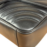 Gucci Black Leather GG Logo Marmont Noir Matelasse Shoulder Bag