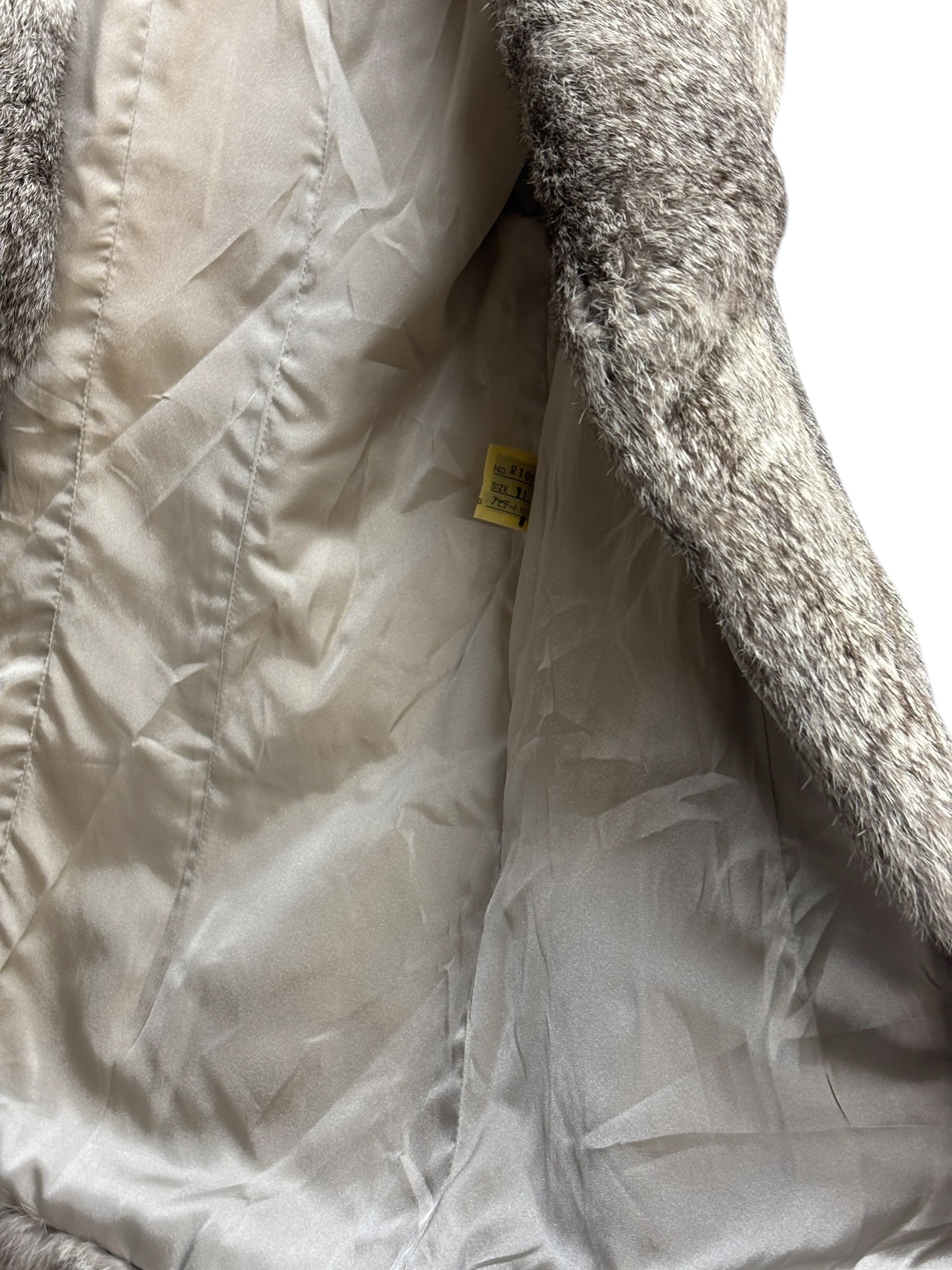 Gifu Mouhi Grey Rabbi Fur Coat