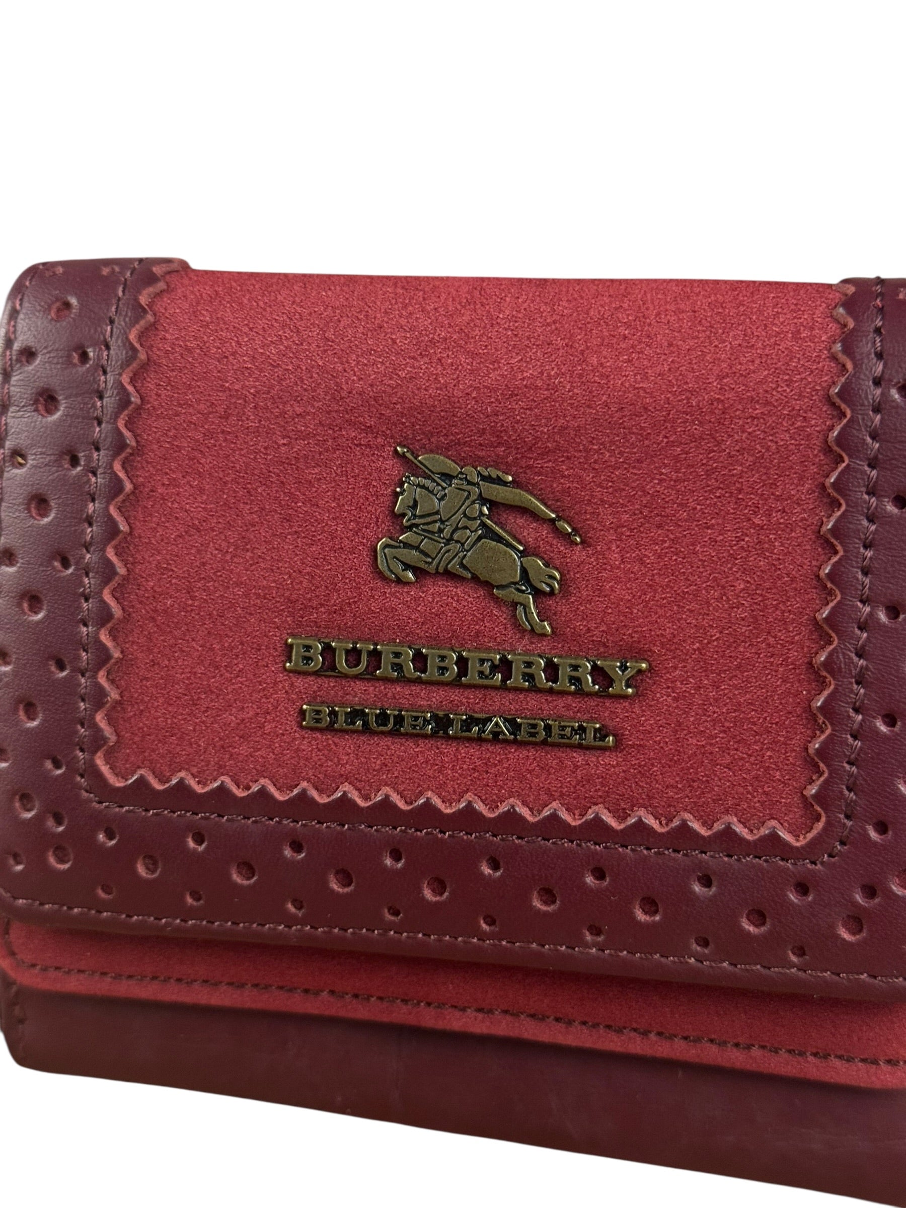 Burberry Blue Label Red Suede/ Leather Wallet